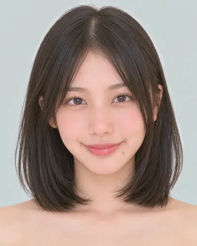 AI 生成人像 f747f1f8f04：面部，短发・齐切直发波波头（无刘海）