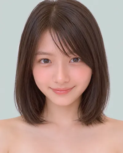 AI 生成人像 f78726fd7f3：面部，短发・韩式流苏波波头（侧刘海）
