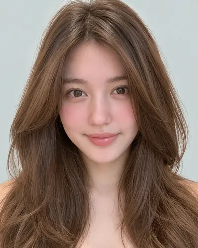 AI 生成人像 f795a74f2f1:面部,中发・蝴蝶剪(榛果色)