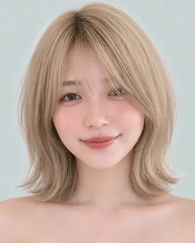 AI 生成人像 f7b6b7540cd:面部,短发・蘑菇短发(刘海偏长)
