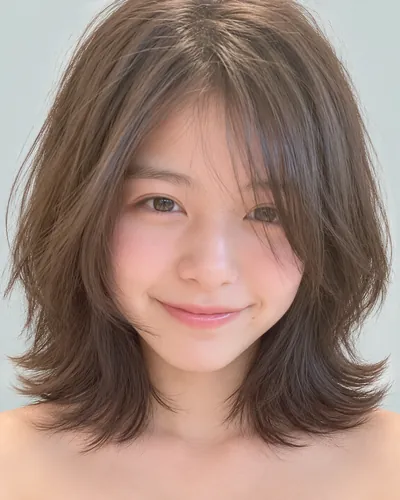 AI 生成人像 f7dd71e6af7：面部，短发・短狼尾剪（迷你狼尾）