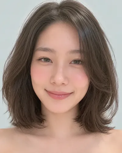 AI 生成人像 f836d66b1f4:面部,中发・双刘海一卷中波波头