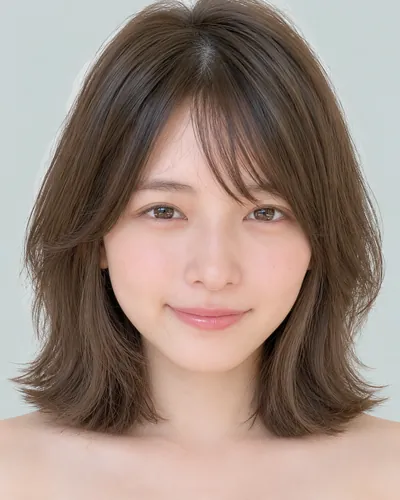AI 生成人像 f87b6f88b79：面部，短发・短狼尾剪（迷你狼尾）
