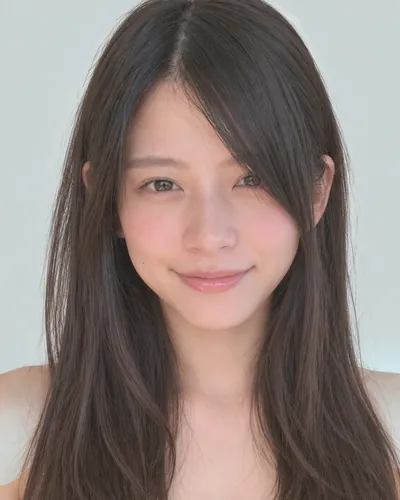 AI 生成人像 f8852799dcb：面部，中长发・中长发直发（有刘海・深色发）