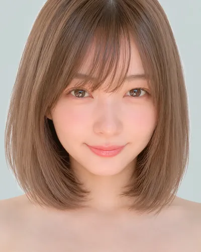 AI 生成人像 f8d90709326:面部,短发・蘑菇短发(刘海偏长)