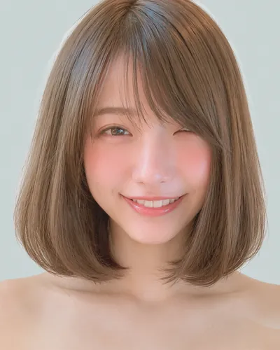 AI 生成人像 f8e5a155187:面部,短发・蘑菇短发(刘海偏长)