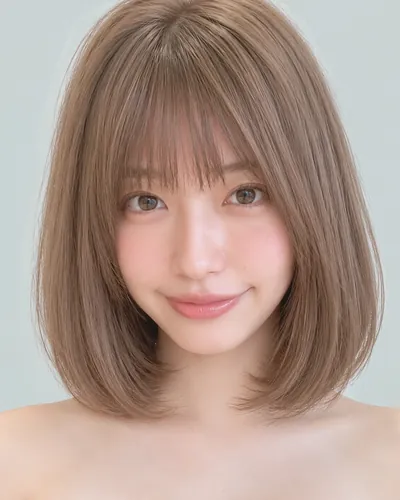 AI 生成人像 f9547d03d2a:面部,短发・蘑菇短发(刘海偏长)