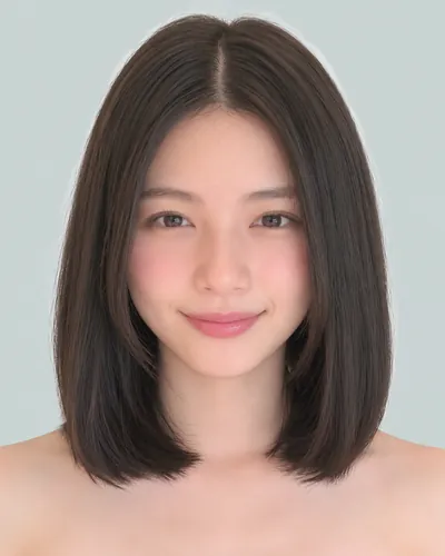 AI 生成人像 f9823515457：面部，短发・齐切直发波波头（无刘海）