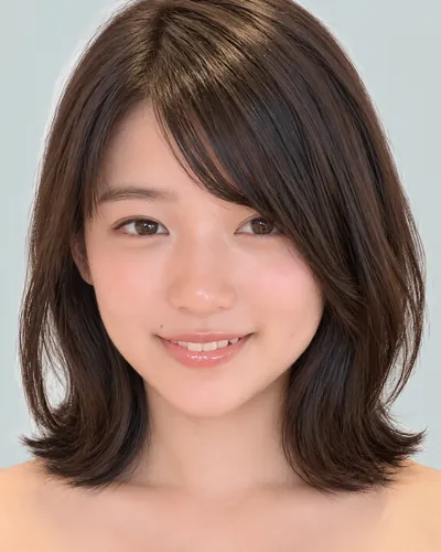 AI 生成人像 f9c4277fe1f：面部，短发・湿发感长刘海短波波头