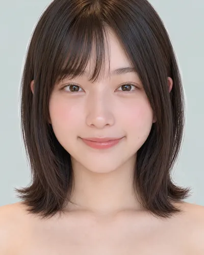 AI 生成人像 f9c9e5367bf：面部，短发・韩式流苏波波头（侧刘海）