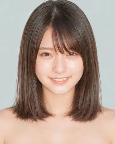 AI 生成人像 f9db0bfee33：面部，短发・韩式流苏波波头（侧刘海）