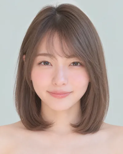 AI 生成人像 fa4dc7dba16:面部,短发・内扣一卷波波头(薰衣草灰)