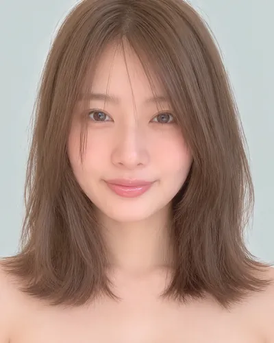 AI 生成人像 fa6cdde29e0：面部，中发・锁骨长层次中波波头（灰米色）
