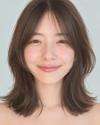 AI 生成人像 fa709ec65c6：面部，短发・内收短发（颈后偏长・空气刘海）
