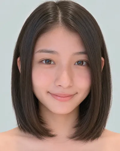 AI 生成人像 fa8426eb16c：面部，短发・齐切直发波波头（无刘海）