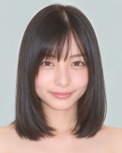 AI 生成人像 fabc0f3c831：面部，短发・齐切直发波波头（无刘海）