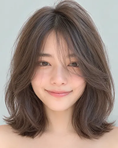 AI 生成人像 fafd457d4fd：面部，短发・短狼尾剪（迷你狼尾）