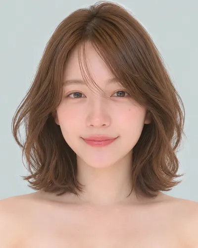AI 生成人像 fb1b1228444：面部，短发・迷你波波头烫（仿自然卷）