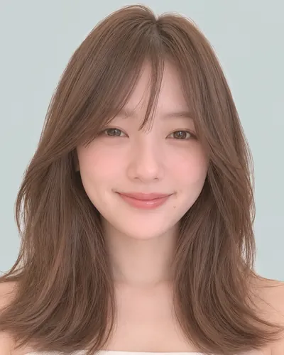 AI 生成人像 fb37e8a5a17：面部，中长发・空气齐刘海碎层