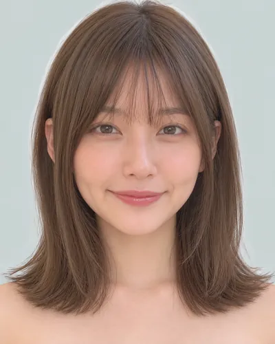 AI 生成人像 fb41e2f5ca4:面部,短发・内扣一卷波波头(薰衣草灰)