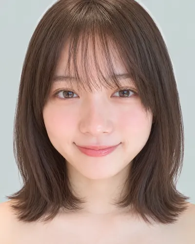 AI 生成人像 fb53aa17b42：面部，短发・迷你波波头（眉上齐刘海）