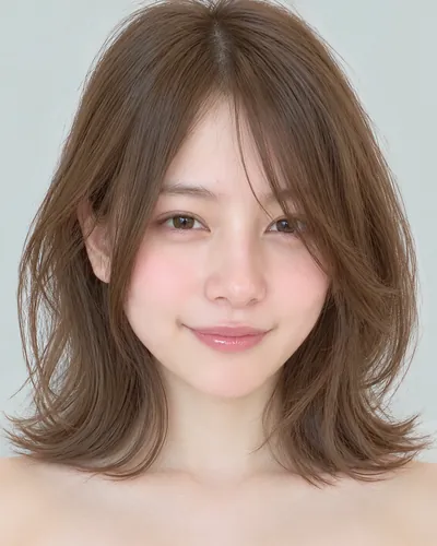 AI 生成人像 fb611c85402：面部，短发・迷你波波头烫（仿自然卷）
