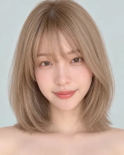 AI 生成人像 fb79d405a51:面部,短发・蘑菇短发(刘海偏长)