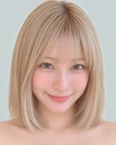 AI 生成人像 fb9e5e8d08d:面部,短发・浅色奶茶短波波头