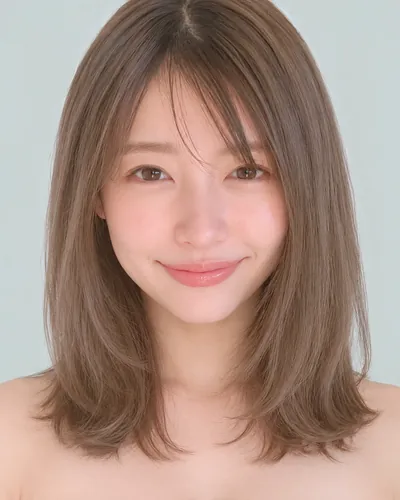 AI 生成人像 fbc709c8f23：面部，中发・锁骨长层次中波波头（灰米色）