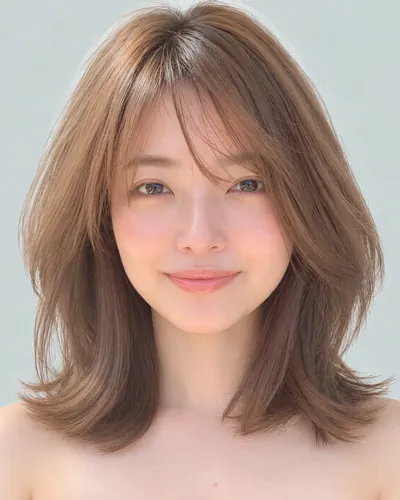 AI 生成人像 fbeb4f2938f：面部，短发・内收短发（颈后偏长・空气刘海）