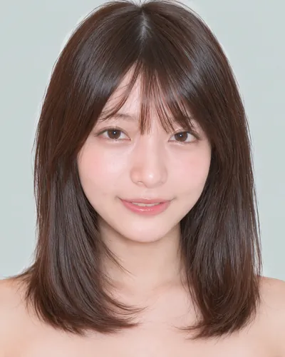 AI 生成人像 fc152f72c07:面部,中发・酒红空气层次