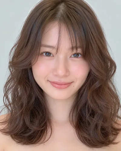 AI 生成人像 fc257a13f66:面部,中发・螺旋硬烫中发