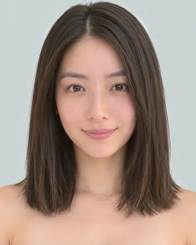 AI 生成人像 fcc84d4688a：面部，短发・齐切直发波波头（无刘海）