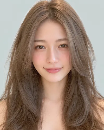 AI 生成人像 fcd20497037:面部,中长发・内收中长发(透明感发色)