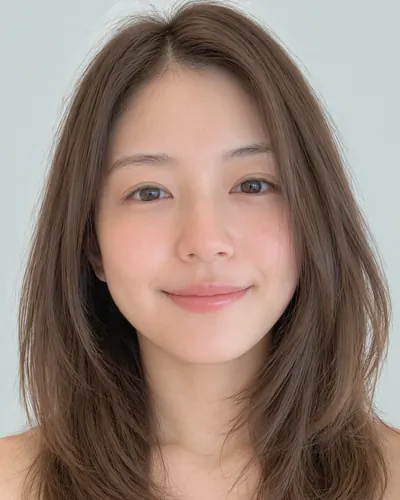 AI 生成人像 fd2238cae24:面部,中发・双刘海一卷中波波头