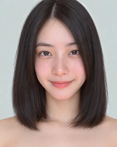 AI 生成人像 fd226b8653f：面部，短发・齐切直发波波头（无刘海）