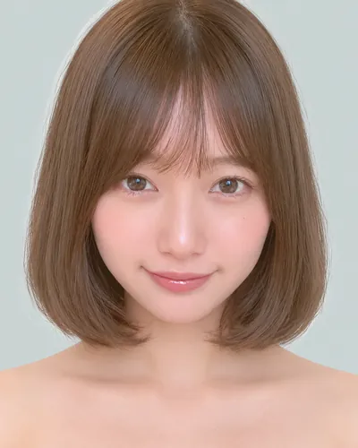 AI 生成人像 fd2788c9697:面部,短发・蘑菇短发(刘海偏长)