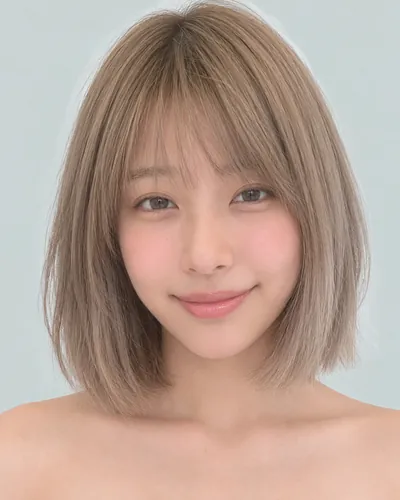 AI 生成人像 fd5cfb81b54:面部,短发・蘑菇短发(刘海偏长)