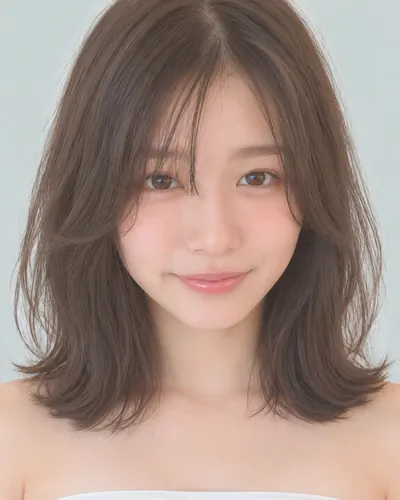 AI 生成人像 fd7ef8a491f：面部，中发・锁骨长层次中波波头（灰米色）