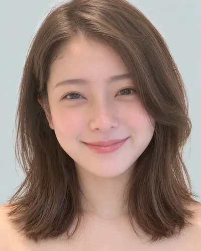 AI 生成人像 fd9ad522d16:面部,中发・双刘海一卷中波波头