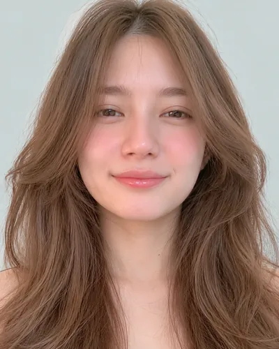 AI 生成人像 fdaabf3878e:面部,中发・蝴蝶剪(榛果色)