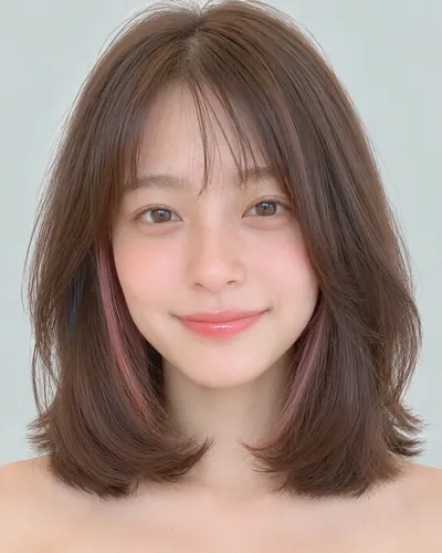 AI 生成人像 fdd1db4b715:面部,中发・内收波波头(内层染)