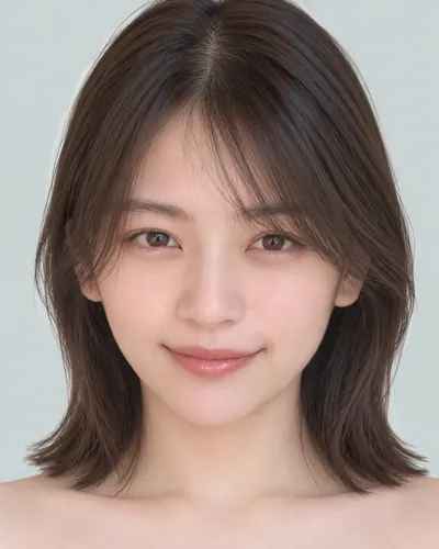 AI 生成人像 fde86c84b86:面部,中发・哈什剪(韩式)