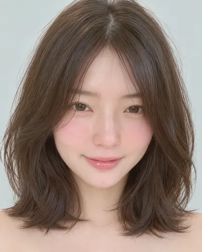 AI 生成人像 fe3436efaa9：面部，短发・外翻波波头（深色发）