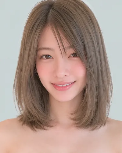AI 生成人像 fe395dfeed7：面部，中发・锁骨长层次中波波头（灰米色）