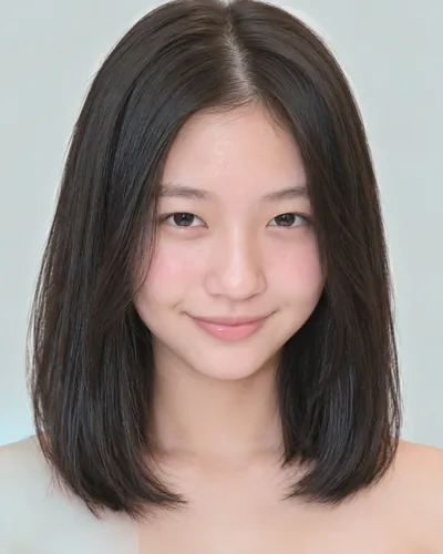AI 生成人像 fec79cd6e75：面部，短发・齐切直发波波头（无刘海）