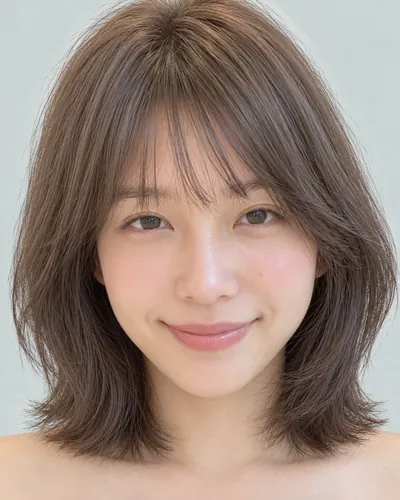 AI 生成人像 fed20d658f4：面部，短发・短狼尾剪（迷你狼尾）