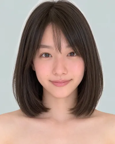 AI 生成人像 ff0bd91a441：面部，短发・韩式流苏波波头（侧刘海）