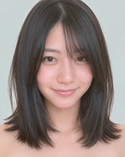AI 生成人像 ff112c03a21：面部，短发・韩式流苏波波头（侧刘海）