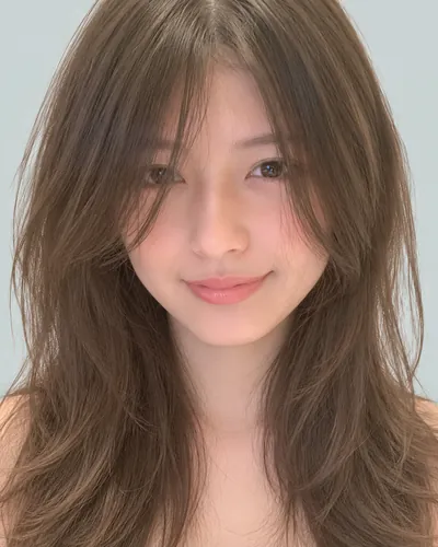 AI 生成人像 ff3e2435d66：面部，中长发・哈什剪（灰米色）